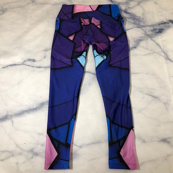 Sadhana Purple & Pink Geometric Yoga Leggings M/L - Picture 8 of 8